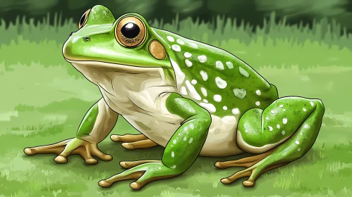 Green Frog in Natural Habitat