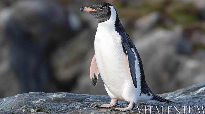 Solitary Penguin Portrait AI Image