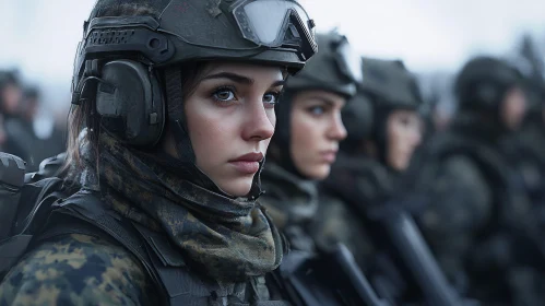 Female Soldier in Military Gear