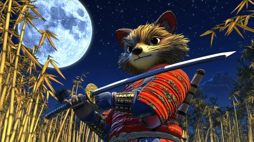 Furry Samurai with Katana