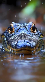 Crocodile with Blue and Orange Scales