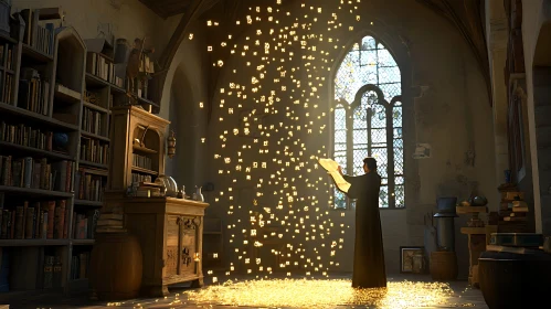 Magical Library: A Wizard's Incantation