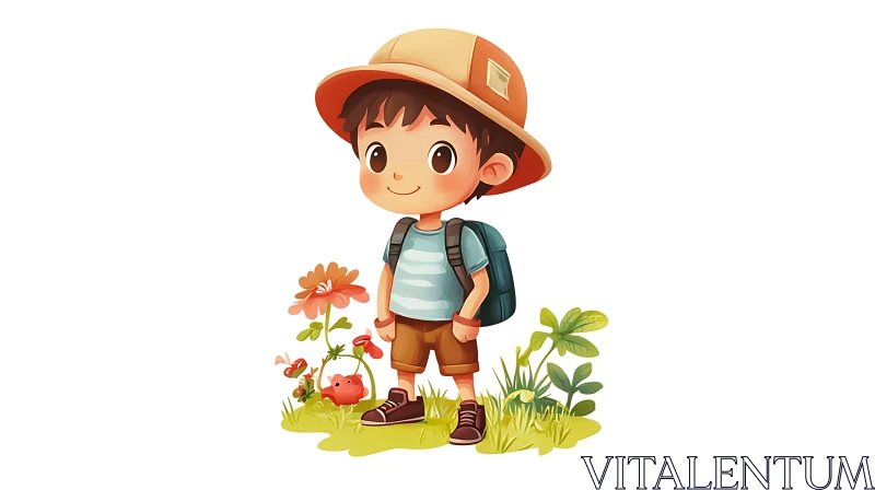 Whimsical Child Explorer in Nature AI Image