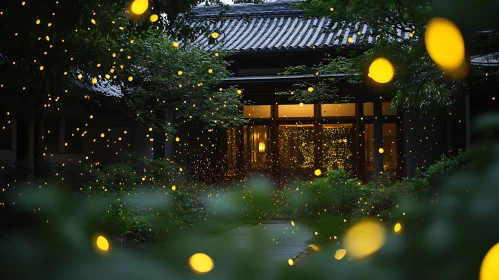 Glowing Fireflies at Night