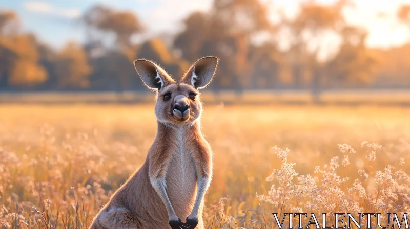 Graceful Kangaroo at Sunset AI Image