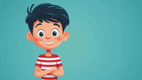 Smiling Cartoon Boy Illustration