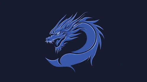 Stylized Dragon Icon on Dark Background