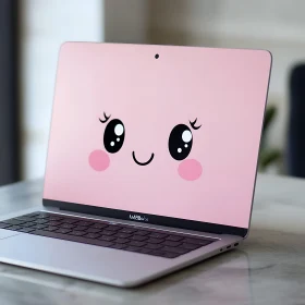 Adorable Anime Display on Modern Laptop