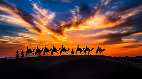 Camels at Sunset