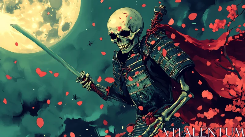 AI ART Undead Samurai Warrior with Sword