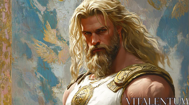 AI ART Warrior with Blond Hair and Beard