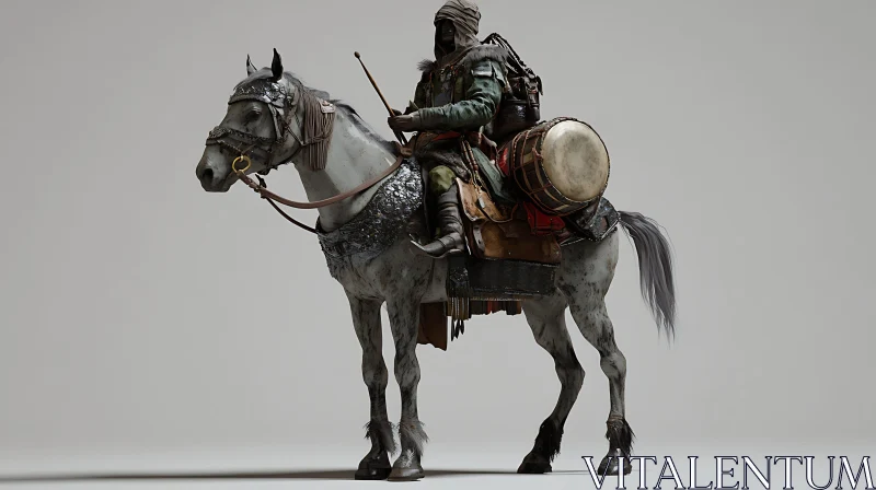 Horse Rider with Drum AI Image