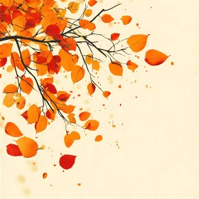 Falling Leaves in Autumn Art