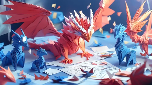 Folded Paper Dragons Artwork