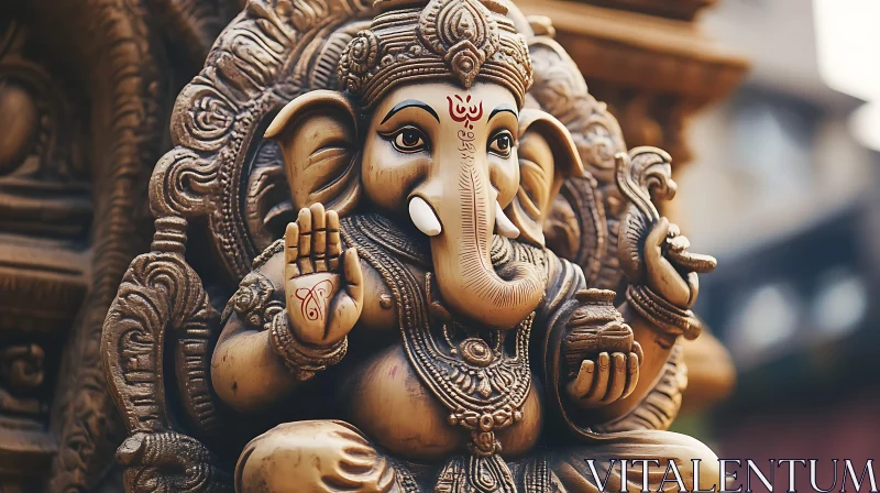 AI ART Sculpted Ganesha: A Divine Representation