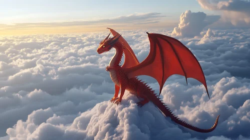 Crimson Dragon in Sky Kingdom