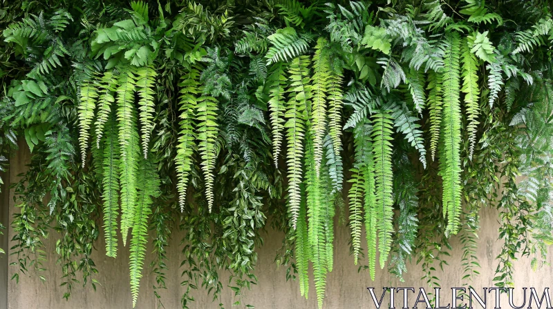 AI ART Verdant Curtain of Green Ferns