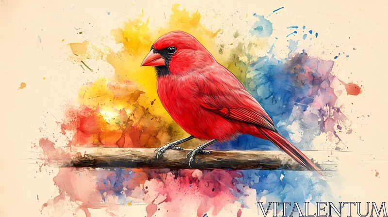 Artistic Cardinal Illustration AI Image