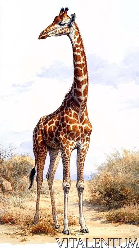 Graceful Giraffe Artwork AI Image