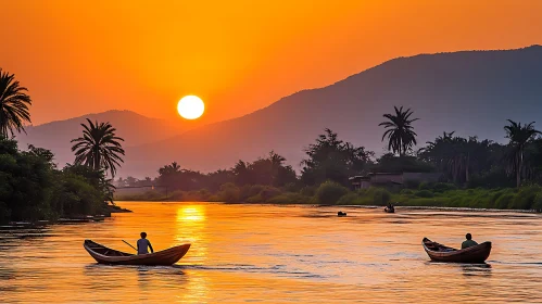 Peaceful River at Sunset