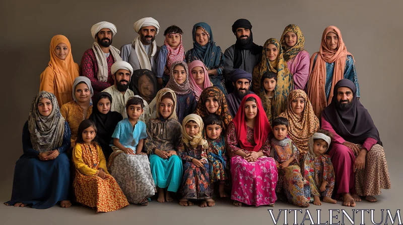 Family Portrait in Traditional Dress AI Image