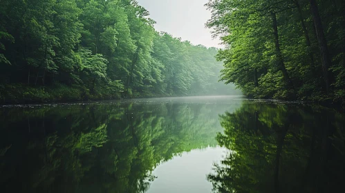 Tranquil Riverside with Greenery