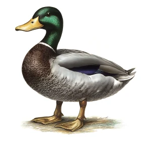 Male Mallard Duck Portrait
