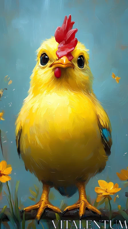 Colorful Chick Portrait AI Image