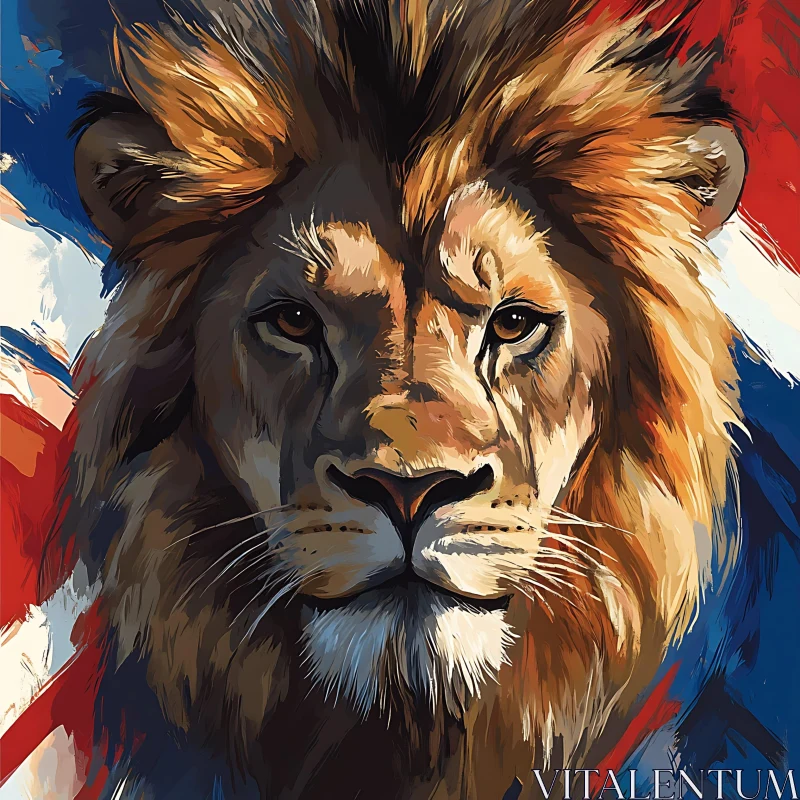 AI ART Majestic Lion Painting