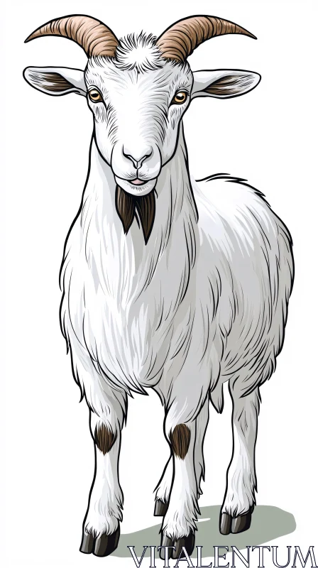 Elegant Goat with Detailed Features AI Image