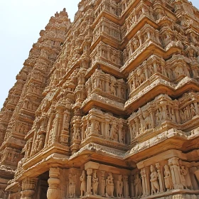 Ornate Temple Structure with Detailed Sculptures