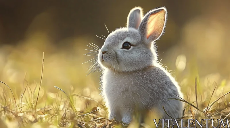 Charming Young Rabbit in Nature AI Image