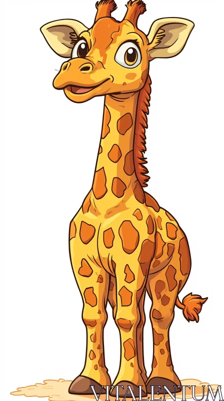 Whimsical Cartoon Giraffe Art AI Image