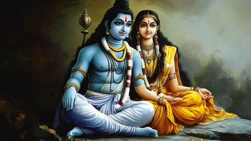 Serene Gods: A Meditative Art Rendition
