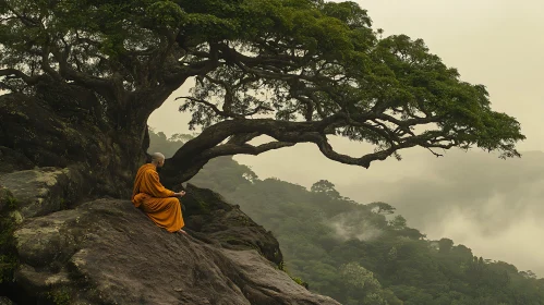 Contemplation Under Ancient Tree