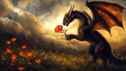 Dragon with Flower