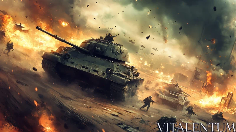 AI ART Armored Warfare: Tanks in Battle Scene