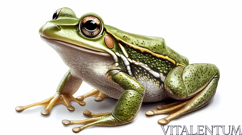 Expressive Green Frog Illustration AI Image