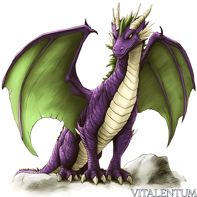 AI ART Fantasy Dragon with Green Wings