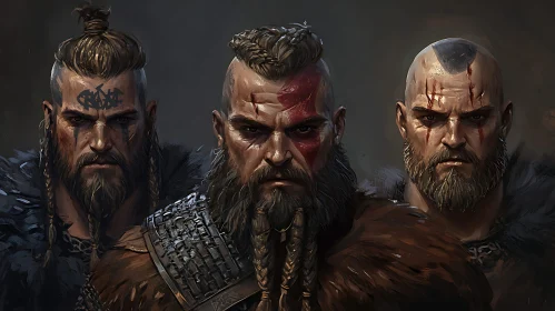 Three Viking Warriors: Strength and Resilience