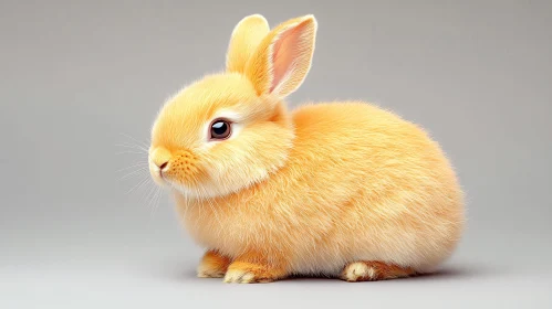 Adorable Golden Rabbit Sitting