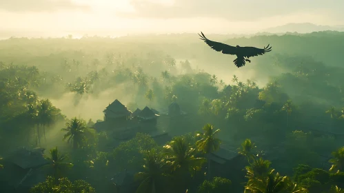 Mystical Flight Over Verdant Lands