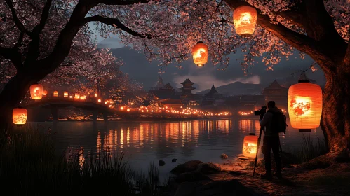 Japanese Lanterns at Night
