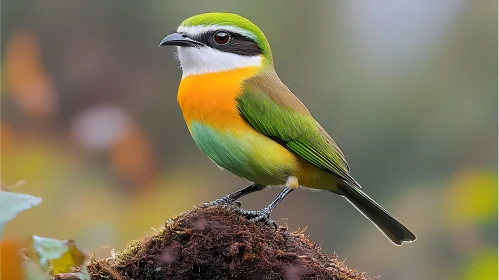 Vividly Colored Bird on a Branch