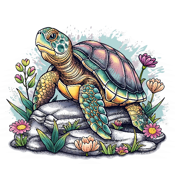 POD Design Nature Turtle Illustration T-Shirt