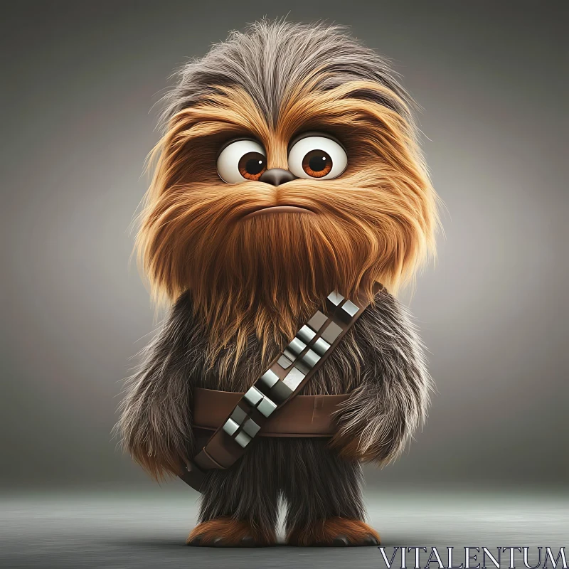 AI ART Cute Wookiee Cartoon Character