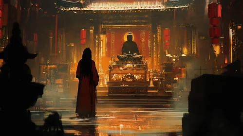 Red Robe in Temple