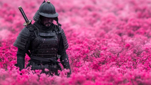 Warrior in Floral Expanse