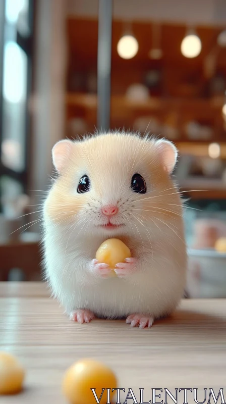 AI ART Cute Hamster with Yellow Treat