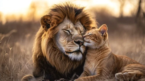 Affectionate Lions